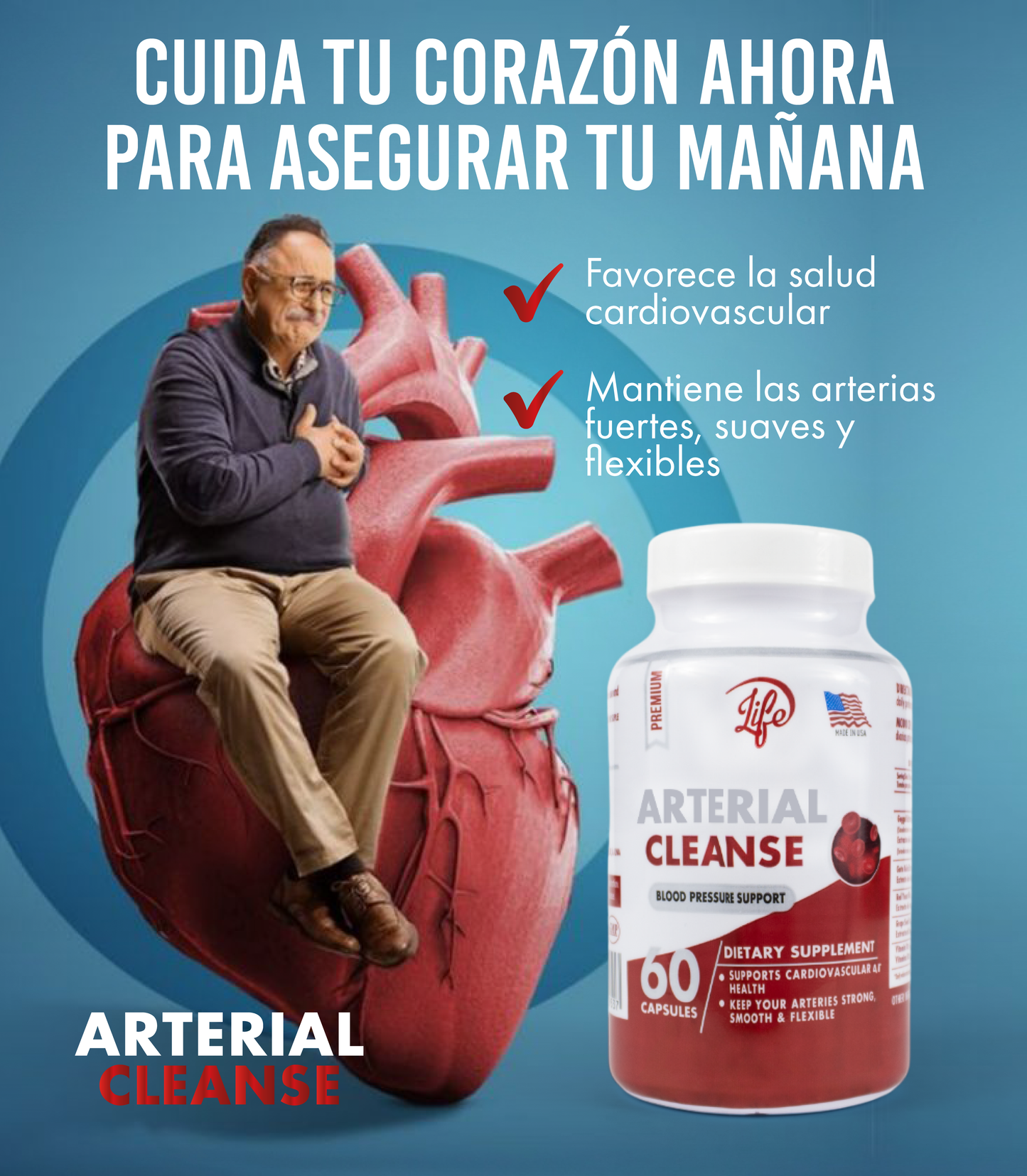 Arterial Cleanse 60 Cápsulas – Limpieza arterial y energía diaria 💓