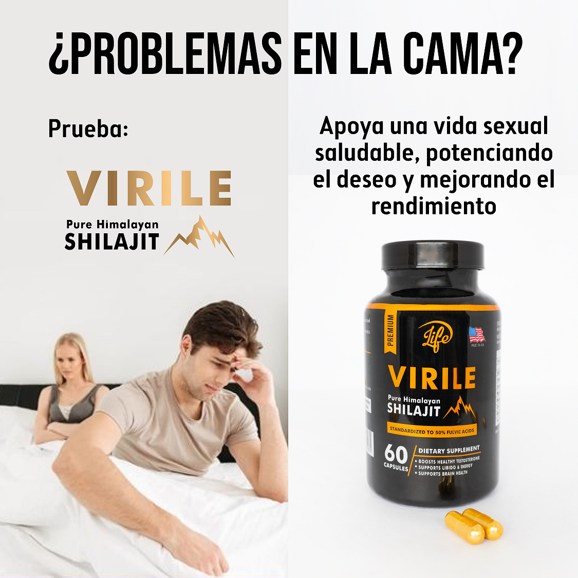 🔥 Virile Shilajit – Energía Masculina, Fuerza y Desempeño al Máximo 💪⚡