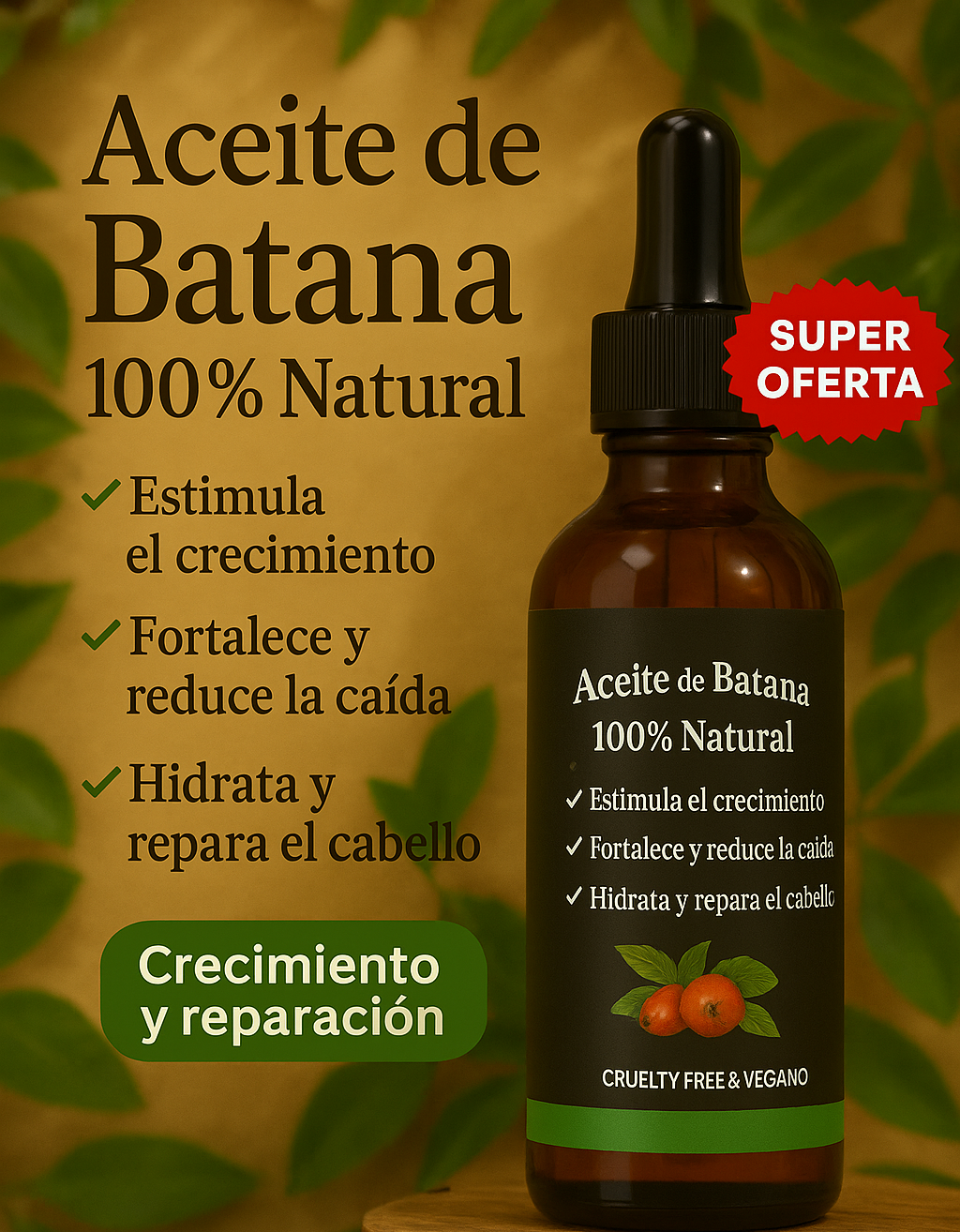 Batana Premium – Recupera el Cabello Fuerte y Denso De Forma Natural