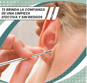 Kit Profesional de Limpieza de Oídos de Acero Inoxidable (6 en 1) | ¡Di adiós a los hisopos!