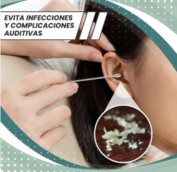 Kit Profesional de Limpieza de Oídos de Acero Inoxidable (6 en 1) | ¡Di adiós a los hisopos!