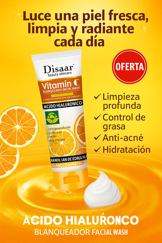 🌞 Gel Facial con Vitamina C – Limpieza, brillo y suavidad